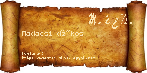 Madacsi Ákos névjegykártya